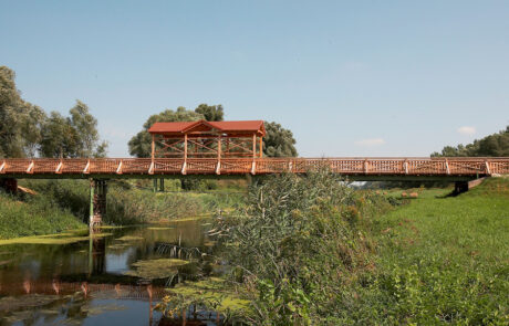 Die neue Brücke von Andau überquert den Einserkanal