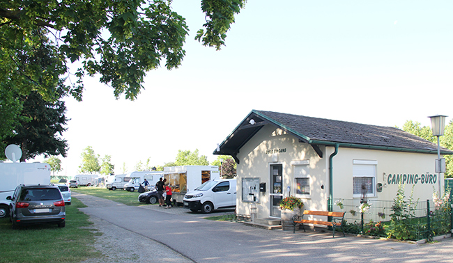 Das Bürogebäude am Campingplatz Andau