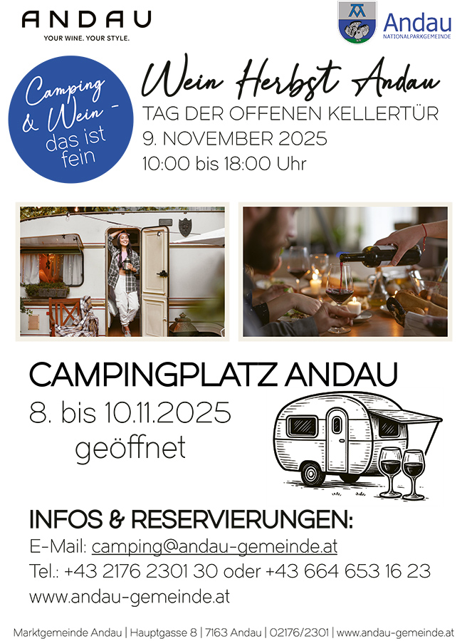 Plakat Tag der offenen Kellertür 2025 - Campingplatz geöffnet