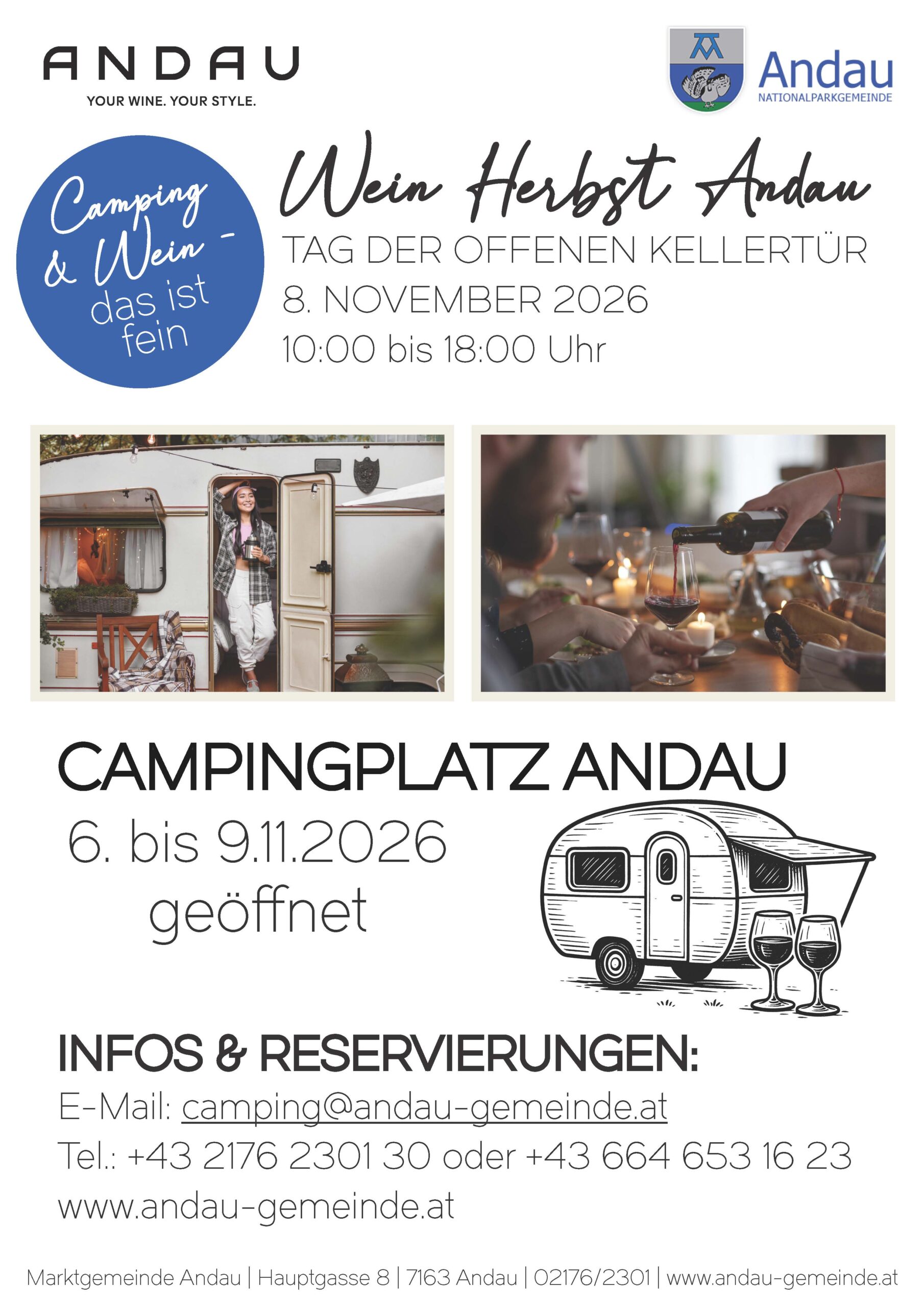 Plakat Tag der offenen Kellertür 2025 - Campingplatz geöffnet