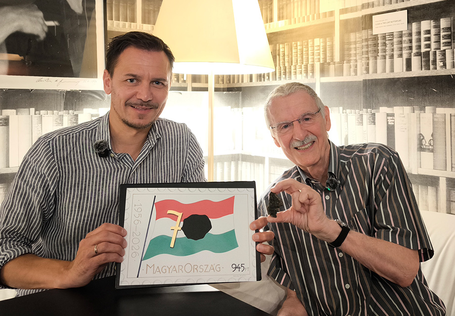 Philipp Pelzer, Bürgermeister von Andau, mit Zeitzeugen Robert Kaitan